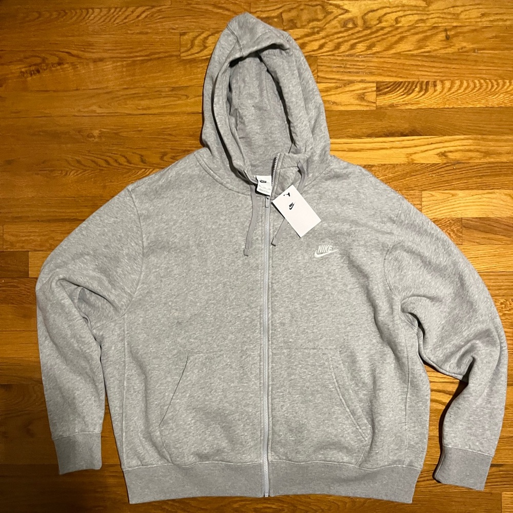 Brand new Gray Nike zip-up hoodie. XXL